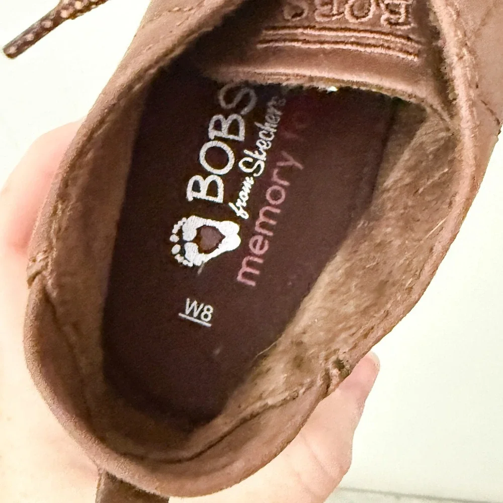 BOBS from Skechers Chukka Boots Lace Up Memory Foam Size 8 Brown Ankle Desert
